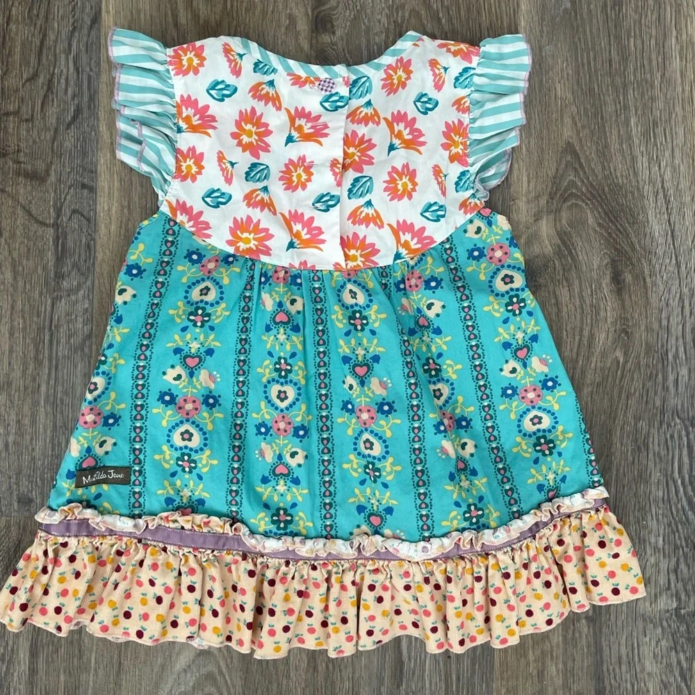 Matilda Jane Girls Tunic Top Size 6 Floral Mixed Print cottagecorekids - Picture 4 of 5